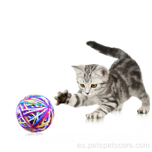 Colorido gatito gato juguete bola de lana gato juguete